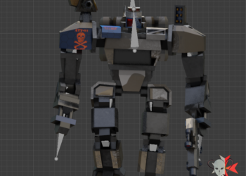 Low Poly Mecha Robot rigged with two animations included