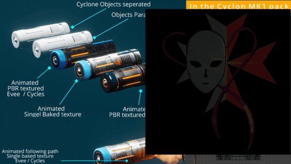 Portfolio - 3D model - Cyclone MK1 Missile Pack Animated.
