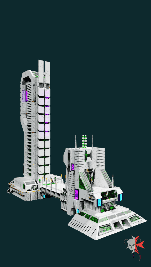 Sci-fi City Buildings Low Poly Kitbash Set - Neo Victoria - Image 8