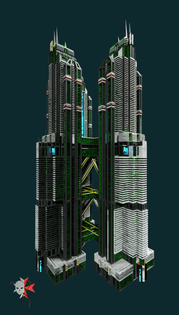 Sci-fi City Buildings Low Poly Kitbash Set - Neo Victoria - Image 49