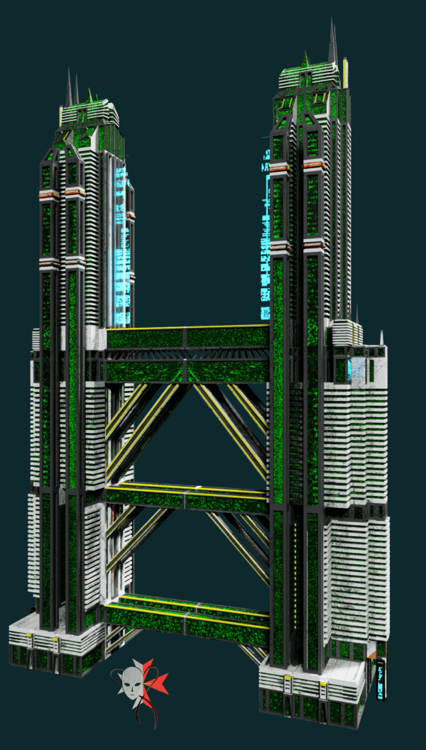 Sci-fi City Buildings Low Poly Kitbash Set - Neo Victoria - Image 7