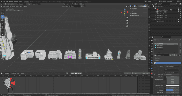 Sci-fi City Buildings Low Poly Kitbash Set - Neo Victoria - Image 51