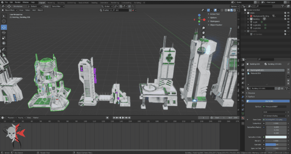 Sci-fi City Buildings Low Poly Kitbash Set - Neo Victoria - Image 53