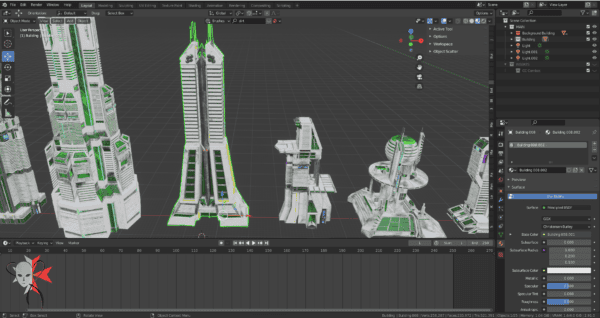 Sci-fi City Buildings Low Poly Kitbash Set - Neo Victoria - Image 54