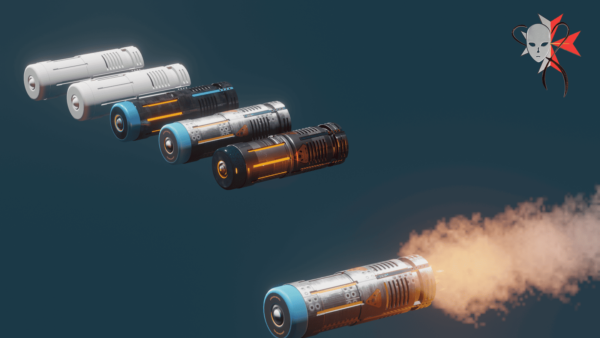 Portfolio - 3D model - Cyclone MK1 Missile Pack Animated.