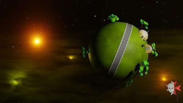 Dragon Ball King Kai Planet animation low poly baked texture - Image 3