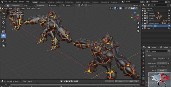 Low Poly Lava Monster Textured Rigged 3 animations included - Image 9