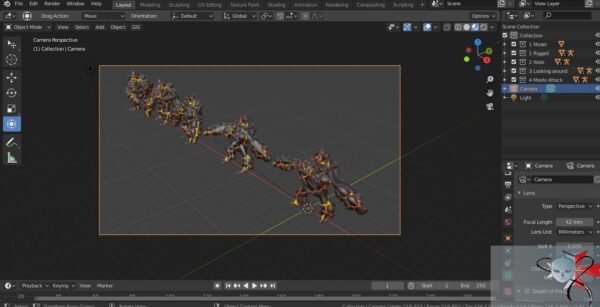 Low Poly Lava Monster Textured Rigged 3 animations included - Image 4