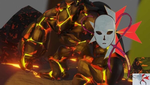 Low Poly Lava Monster Textured Rigged 3 animations included