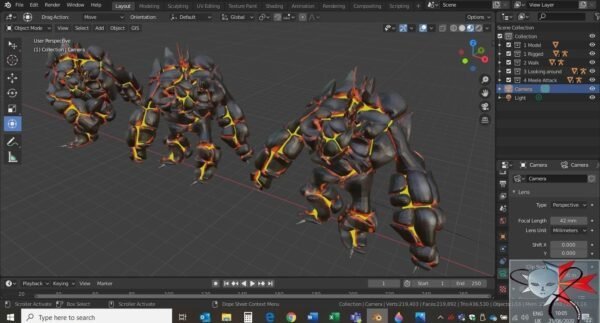 Low Poly Lava Monster Textured Rigged 3 animations included - Image 6