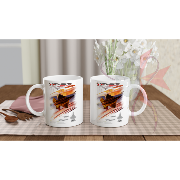 YF- 23 Black Widow, May the Dream come true. Fan Art  - White 11oz Ceramic Mug