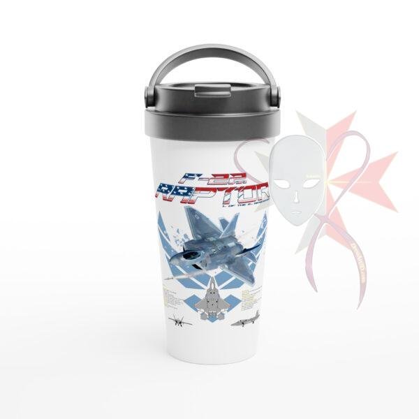 F-22 Raptor - Fan Art -  White 15oz Stainless Steel Travel Mug