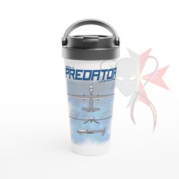 MQ1 Predator Drone - Fan Art - White 15oz Stainless Steel Travel Mug