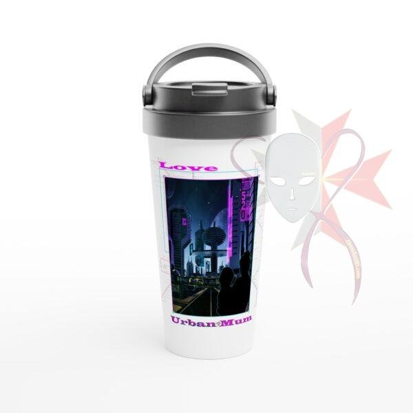 Love, Urban Mum-  White 15oz Stainless Steel Travel Mug
