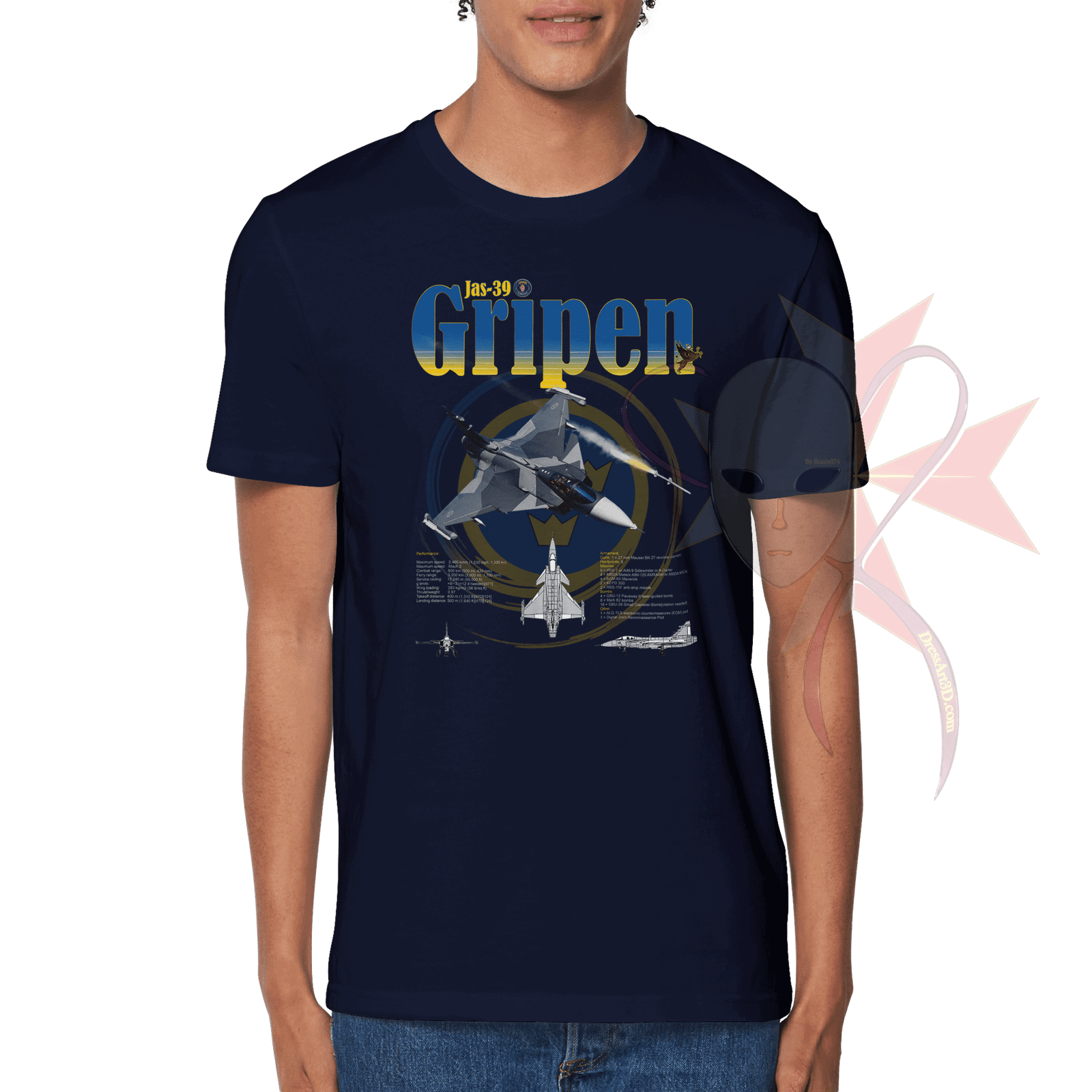 Saab JAS-39 Gripen merch @ dressart3d.com