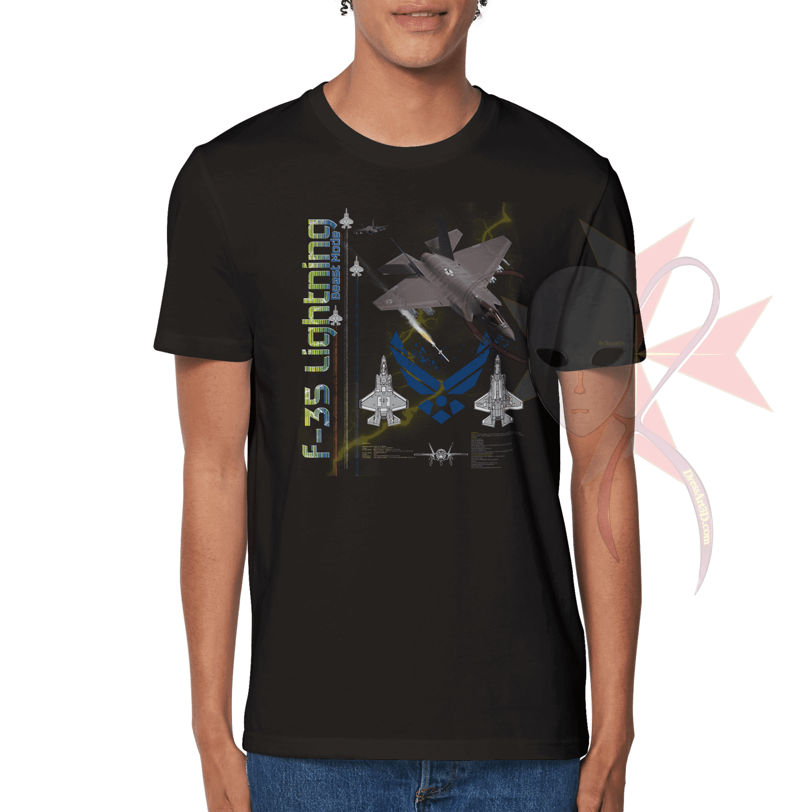 F-35 Lightning, Beast Mode - Fan Art - Organic Unisex Crewneck T-shirt ...