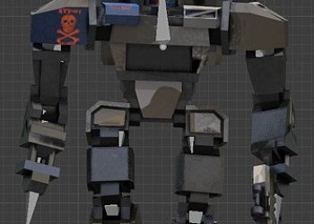 Low Poly Mecha Robot rigged with two animations included