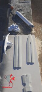 finished parts after sanding car polyester putty @ dressart3d.com