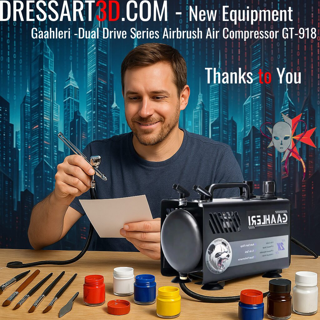New Equipment airbrush compressor @ dressart3d.com